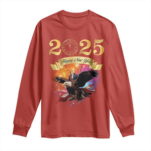 Trump Happy New Year 2025 Long Sleeve Shirt Support Trump Eagle USA President TS10 Red Print Your Wear