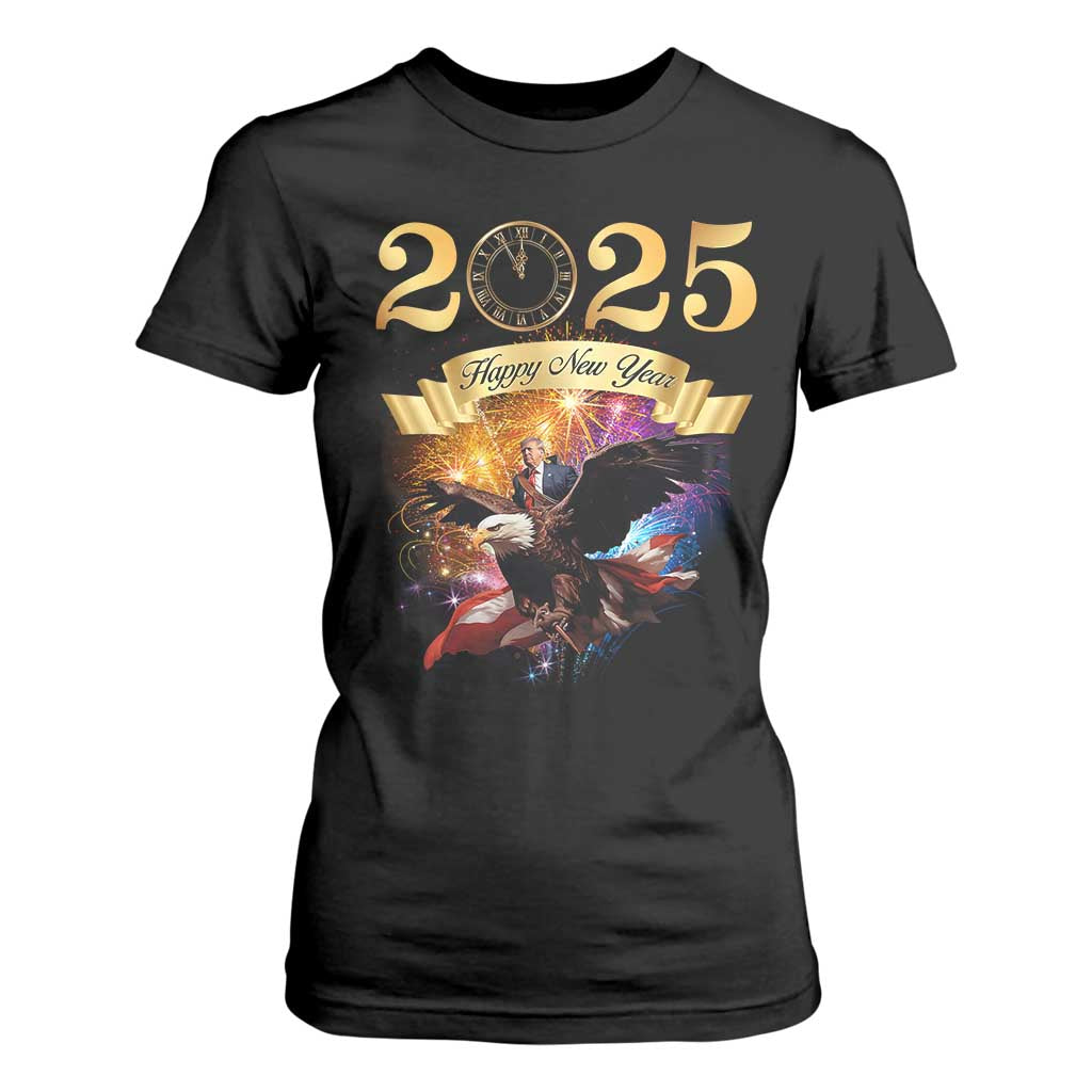 Trump Happy New Year 2025 T Shirt For Women Support Trump Eagle USA President TS10 Black Print Your Wear