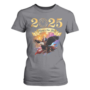 Trump Happy New Year 2025 T Shirt For Women Support Trump Eagle USA President TS10 Charcoal Print Your Wear