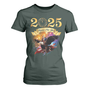 Trump Happy New Year 2025 T Shirt For Women Support Trump Eagle USA President TS10 Dark Forest Green Print Your Wear