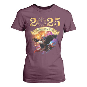 Trump Happy New Year 2025 T Shirt For Women Support Trump Eagle USA President TS10 Maroon Print Your Wear