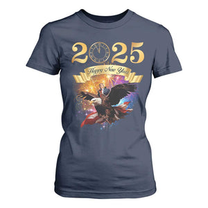 Trump Happy New Year 2025 T Shirt For Women Support Trump Eagle USA President TS10 Navy Print Your Wear