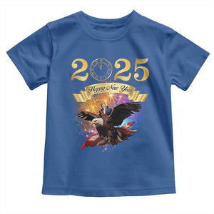 Trump Happy New Year 2025 Toddler T Shirt Support Trump Eagle USA President TS10 Royal Blue Print Your Wear