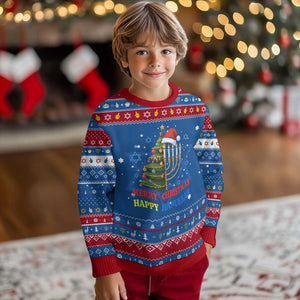Merry Chrismukkah Happy Christmas Hanukkah Ugly Sweater TS10 Blue Red Print Your Wear