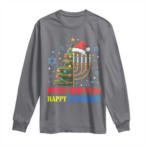 Merry Chrismukkah Happy Christmas Hanukkah Long Sleeve Shirt TS10 Charcoal Print Your Wear