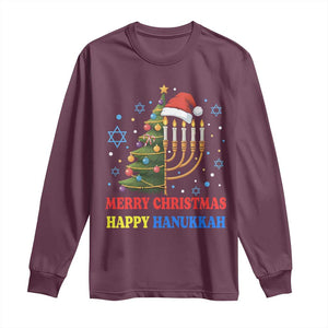 Merry Chrismukkah Happy Christmas Hanukkah Long Sleeve Shirt TS10 Maroon Print Your Wear