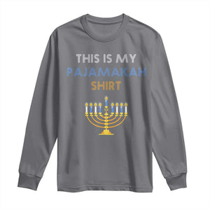 Funny Hanukkah Pajama Long Sleeve Shirt This is My Pajamakah Gift TS10 Charcoal Print Your Wear