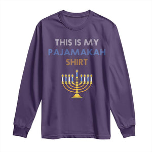 Funny Hanukkah Pajama Long Sleeve Shirt This is My Pajamakah Gift TS10 Purple Print Your Wear