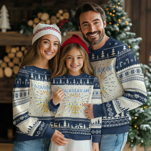 Funny Hanukkah Pajama Ugly Christmas Sweater This is My Pajamakah Gift TS10 Navy Print Your Wear