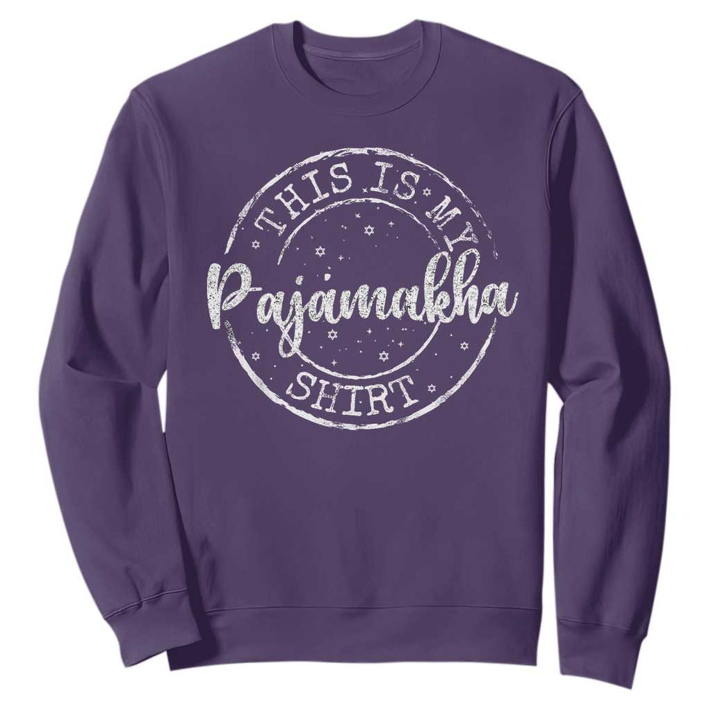 Funny Hanukkah Sweatshirt This is My Pajamakah Pajama Gift TS10 Purple Print Your Wear