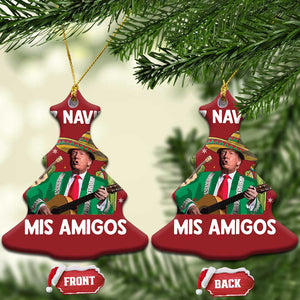 Mexico Xmas Trump Christmas Ornament Feliz Navidad Mis Amigos Xmas Funny Trump Santa Ugly Gift TS10 Christmas Tree Red Print Your Wear