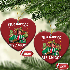 Mexico Xmas Trump Christmas Ornament Feliz Navidad Mis Amigos Xmas Funny Trump Santa Ugly Gift TS10 Heart Red Print Your Wear