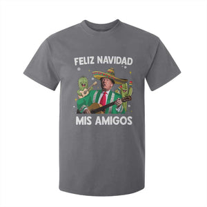 Mexico Christmas Trump T Shirt For Kid Feliz Navidad Mis Amigos Xmas Funny Trump Santa Ugly Christmas TS10 Charcoal Print Your Wear