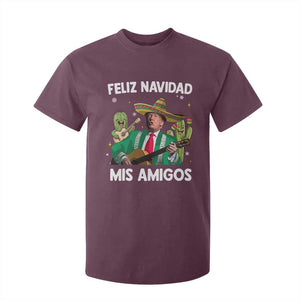 Mexico Christmas Trump T Shirt For Kid Feliz Navidad Mis Amigos Xmas Funny Trump Santa Ugly Christmas TS10 Maroon Print Your Wear