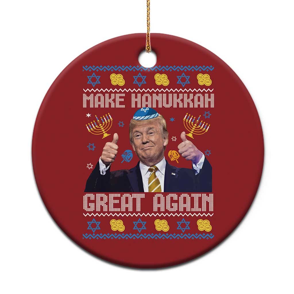 Funny Trump Hanukkah Christmas Ornament Make Hanukkah Great Again Ugly TS10 Print Your Wear