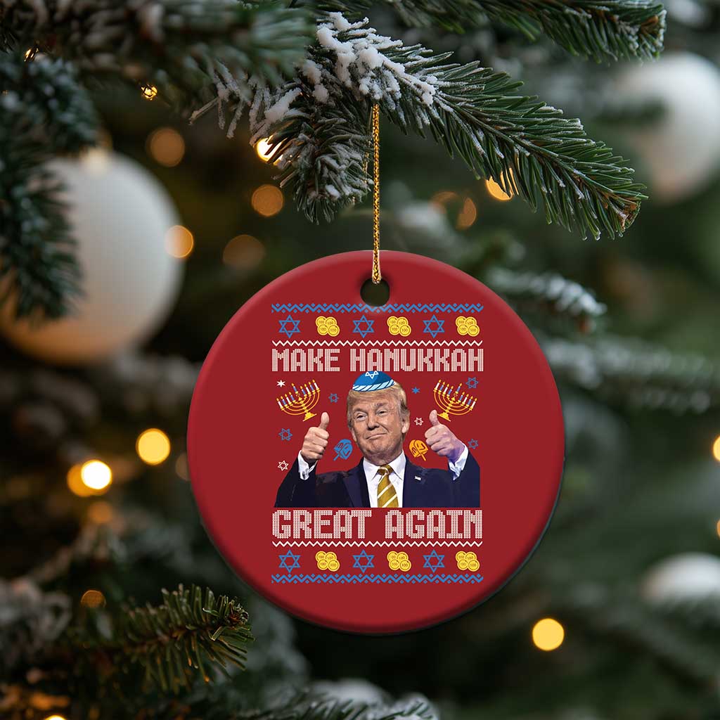 Funny Trump Hanukkah Christmas Ornament Make Hanukkah Great Again Ugly TS10 Print Your Wear