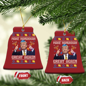 Funny Trump Hanukkah Christmas Ornament Make Hanukkah Great Again Ugly TS10 Bell Flake Red Print Your Wear