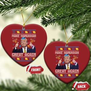 Funny Trump Hanukkah Christmas Ornament Make Hanukkah Great Again Ugly TS10 Heart Red Print Your Wear