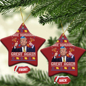 Funny Trump Hanukkah Christmas Ornament Make Hanukkah Great Again Ugly TS10 Star Red Print Your Wear