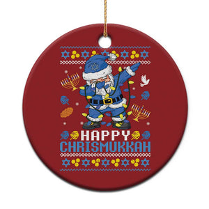 Happy Chrismukkah Merry Xmas Hanukkah Christmas Ornament Dabbing Santa Ugly Chanukah Jewish TS10 Print Your Wear