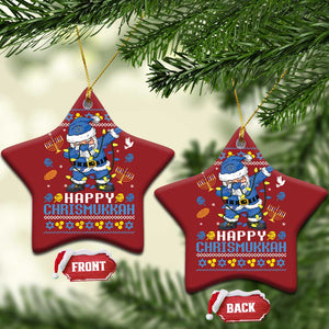 Happy Chrismukkah Merry Xmas Hanukkah Christmas Ornament Dabbing Santa Ugly Chanukah Jewish TS10 Star Red Print Your Wear