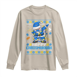 Happy Chrismukkah Merry Christmas Hanukkah Long Sleeve Shirt Dabbing Santa Ugly Chanukah Jewish TS10 Sand Print Your Wear