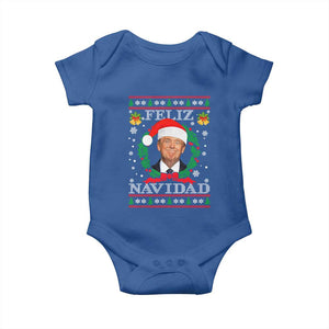 Christmas Trump Baby Onesie Feliz Navidad Funny Trump Santa Hat Xmas Ugly TS10 Royal Blue Print Your Wear