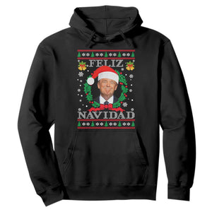 Christmas Trump Hoodie Feliz Navidad Funny Trump Santa Hat Xmas Ugly TS10 Black Print Your Wear