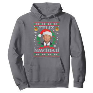 Christmas Trump Hoodie Feliz Navidad Funny Trump Santa Hat Xmas Ugly TS10 Charcoal Print Your Wear