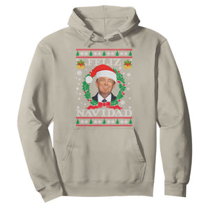 Christmas Trump Hoodie Feliz Navidad Funny Trump Santa Hat Xmas Ugly TS10 Sand Print Your Wear