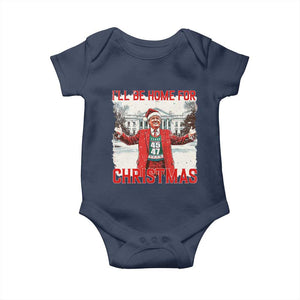 Christmas Trump Baby Onesie I'll Be Home For Christmas Daddy's Home TS10 Navy Print Your Wear