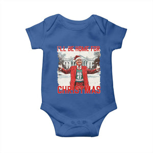 Christmas Trump Baby Onesie I'll Be Home For Christmas Daddy's Home TS10 Royal Blue Print Your Wear