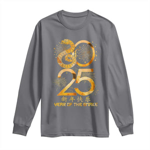 Lunar New Year 2025 Long Sleeve Shirt Chinese Year Of The Snake TS10 Charcoal Print Your Wear