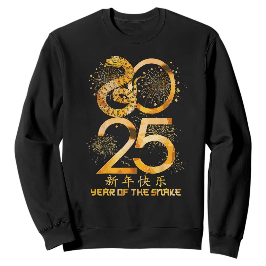 Lunar New Year 2025 Sweatshirt Chinese Year Of The Snake TS10 Black Print Your Wear