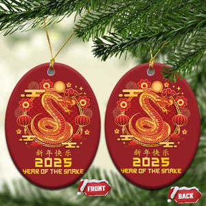 Year Of The Snake 2025 Lunar New Year Christmas Ornament Zodiac Snake Charm Red Decor for Luck TS10 Oval Red Print Your Wear