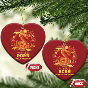 Year Of The Snake 2025 Lunar New Year Christmas Ornament Zodiac Snake Charm Red Decor for Luck TS10 Heart Red Print Your Wear