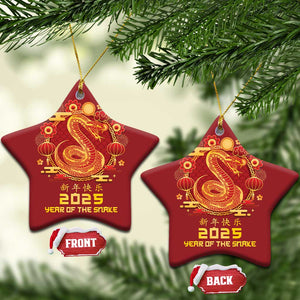 Year Of The Snake 2025 Lunar New Year Christmas Ornament Zodiac Snake Charm Red Decor for Luck TS10 Star Red Print Your Wear