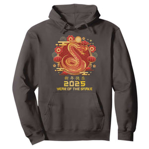 Year Of The Snake 2025 Lunar New Year Hoodie TS10 Dark Chocolate Print Your Wear