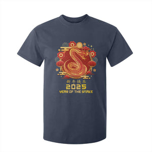 Year Of The Snake 2025 Lunar New Year T Shirt For Kid TS10 Navy Print Your Wear