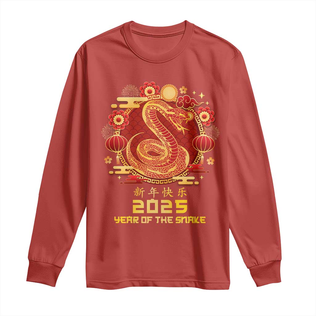 Year Of The Snake 2025 Lunar New Year Long Sleeve Shirt TS10 Red Print Your Wear