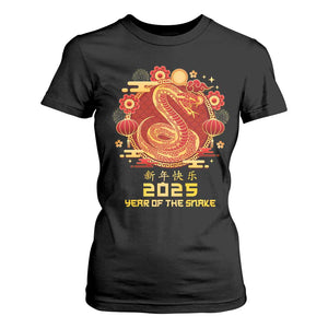 Year Of The Snake 2025 Lunar New Year T Shirt For Women TS10 Black Print Your Wear