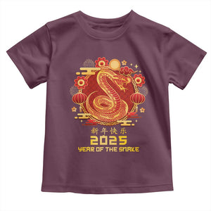 Year Of The Snake 2025 Lunar New Year Toddler T Shirt TS10 Maroon Print Your Wear