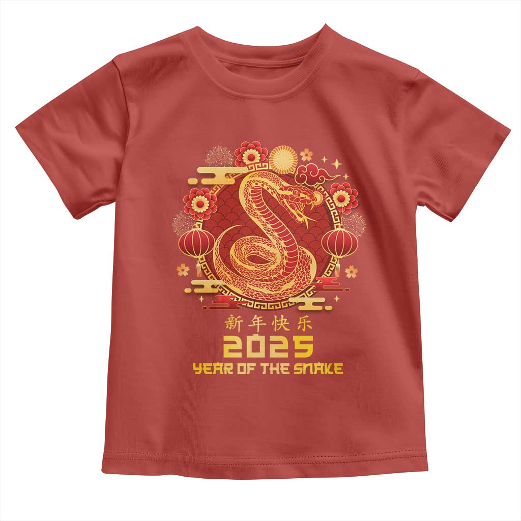 Year Of The Snake 2025 Lunar New Year Toddler T Shirt TS10 Red Print Your Wear