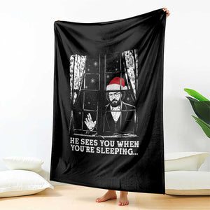 Stranger Christmas Throw Blanket Funny Murray He Sees You Vintage TS10 Print Your Wear