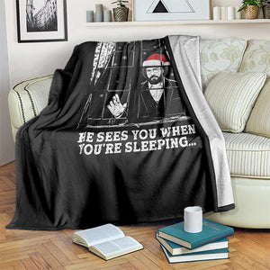 Stranger Christmas Throw Blanket Funny Murray He Sees You Vintage TS10 Print Your Wear