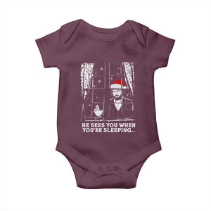 Stranger Christmas Baby Onesie Funny Murray He Sees You Vintage TS10 Maroon Print Your Wear