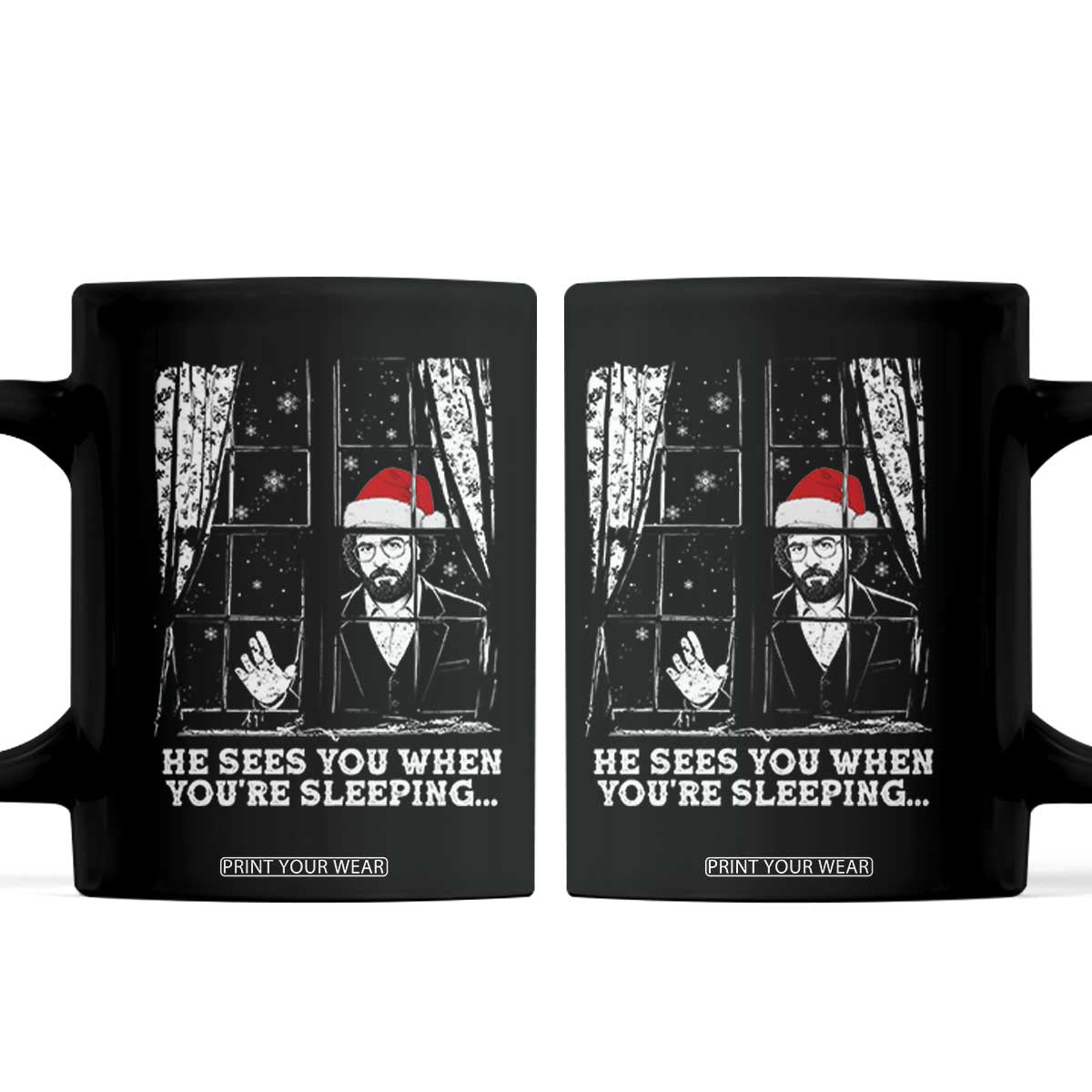 Stranger Christmas Coffee Mug Funny Murray He Sees You Vintage TS10 Black Print Your Wear