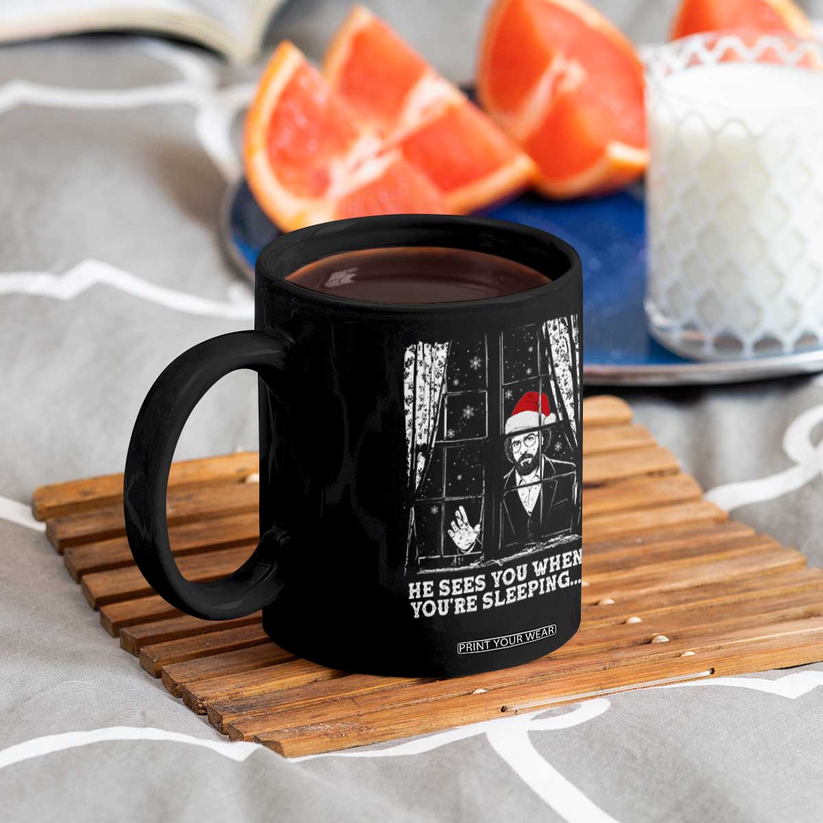Stranger Christmas Coffee Mug Funny Murray He Sees You Vintage TS10 Print Your Wear