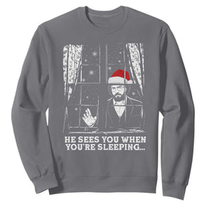 Stranger Christmas Sweatshirt Funny Murray He Sees You Vintage TS10 Charcoal Print Your Wear
