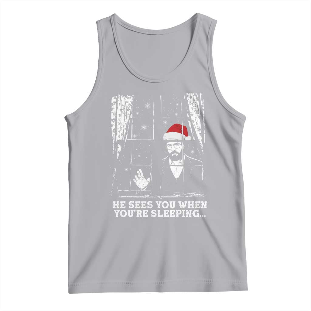 Stranger Christmas Tank Top Funny Murray He Sees You Vintage TS10 Athletic Heather Print Your Wear